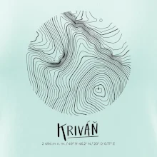 Kriváň - vrstevnice v kruhu