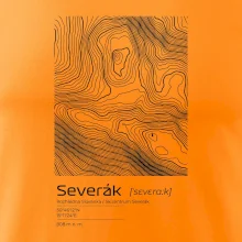 Severák - vrstevnice v obdĺžniku