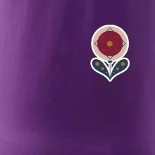 Folklór na prsníku kvetina guľatá