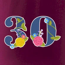 Kvetinové číslo kreslené - 30