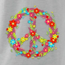 Peace symbol červené kvety