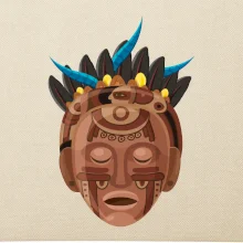 Mayová maska hnedá