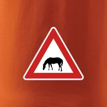 Dopravná značka - Pozor pasúci sa kôň