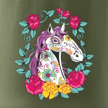 Kôň farebný s kvetinami