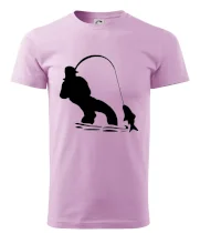 Rybár ťahajúce rybu