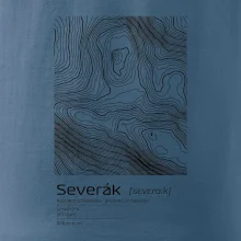 Severák - vrstevnice v obdĺžniku