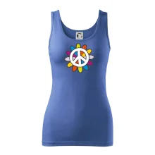 Peace symbol s kreslenou kvetinou