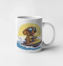 Jazvečík na vodnom skútri