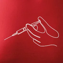 Ruka a injekcia jedným ťahom