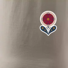Folklór na prsníku kvetina guľatá