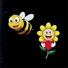 Parové tričko - Včela a kvetina