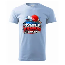 Stolní tenis pálka a míček eat sleep repeat