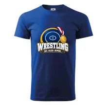 Zápasnická žíněnka se zlatou medailí eat sleep wrestling  repeat