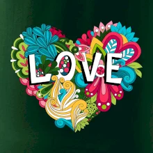 Love nápis květovaný