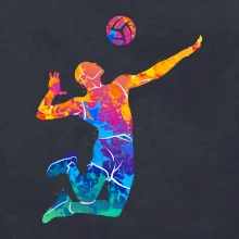 Volejbalista splash s loptou