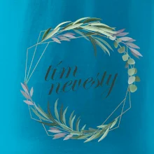 Tím nevesty kvetinový kruh zelený