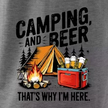 Černý nápis nápis Camping and beer