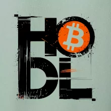 Hodl velký nápis a logo BTC