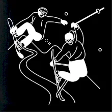 Lyžovanie - kreslené obrázok