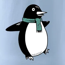 Tučniak so zeleným šálom