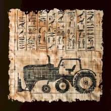 Egyptské hieroglyfy traktor
