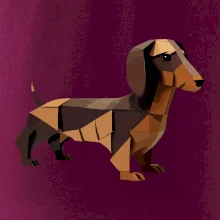 Jazvečík - zlepený z papiera