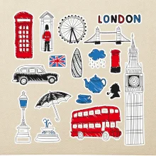 Velká Británie - kreslené ikonky Velká Británie - kreslené ikonky
