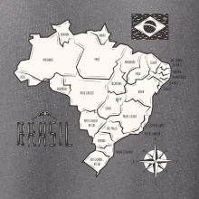 Brazília mapa s názvami regiónov