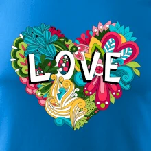 Love nápis květovaný