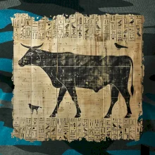 Egyptské hieroglyfy krava