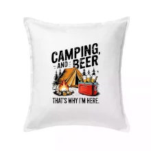 Černý nápis nápis Camping and beer