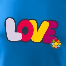 Love nápis s kvetinou