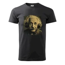 Albert Einstein so slúchadlami Albert Einstein so slúchadlami