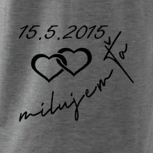 Mikina milujem ťa s dátumom na rukáve Mikina milujem ťa s dátumom na rukáve