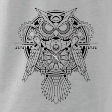 Steampunk sova čiernobiela Steampunk sova čiernobiela