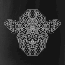 Steampunk včela čiernobiela