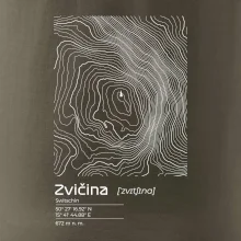 Zvičina - vrstevnice v obdĺžniku