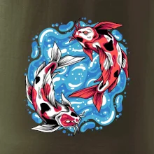 Yin & Yang Koi kapor - červený Yin & Yang Koi kapor - červený