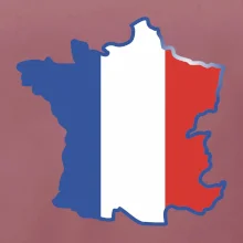 Francúzska vlajka mapa obrys