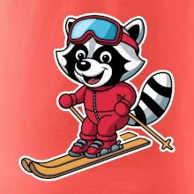 Mýval na lyžiach - kreslený