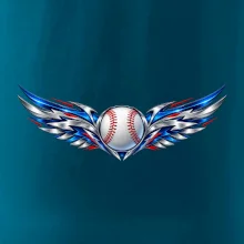 Baseballový míček s kovovými křídly