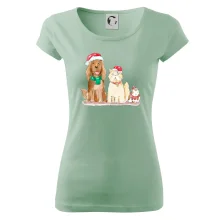 Veselé vianoce - pes, škrečok a mačka