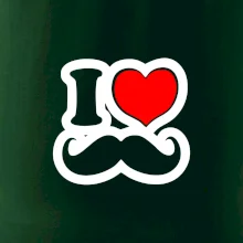 i love mustache - obrys