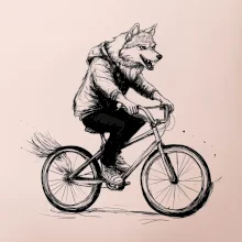 Vlk na bicykli