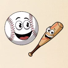 Parové tričko - baseballová raketa a loptička