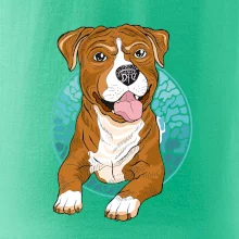 Americký staford kreslený v koliesku (Pecka design)