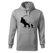 Rybár ťahajúce rybu