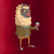 Alpaka s vínom muž