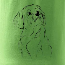 Lhasa Apso čierny nákres slabej linky