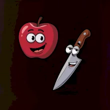 Parové tričko - Jablko a nôž